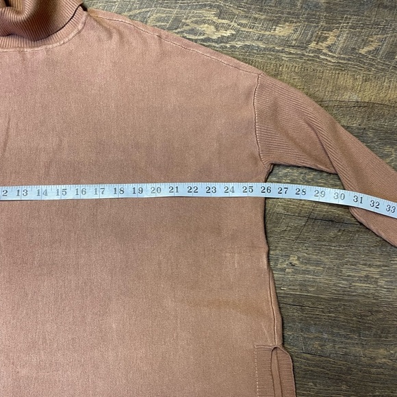 Boston Proper Turtleneck Tunic Sweater Lightweight Women’s Medium Tan Camel - Picture 5 of 12